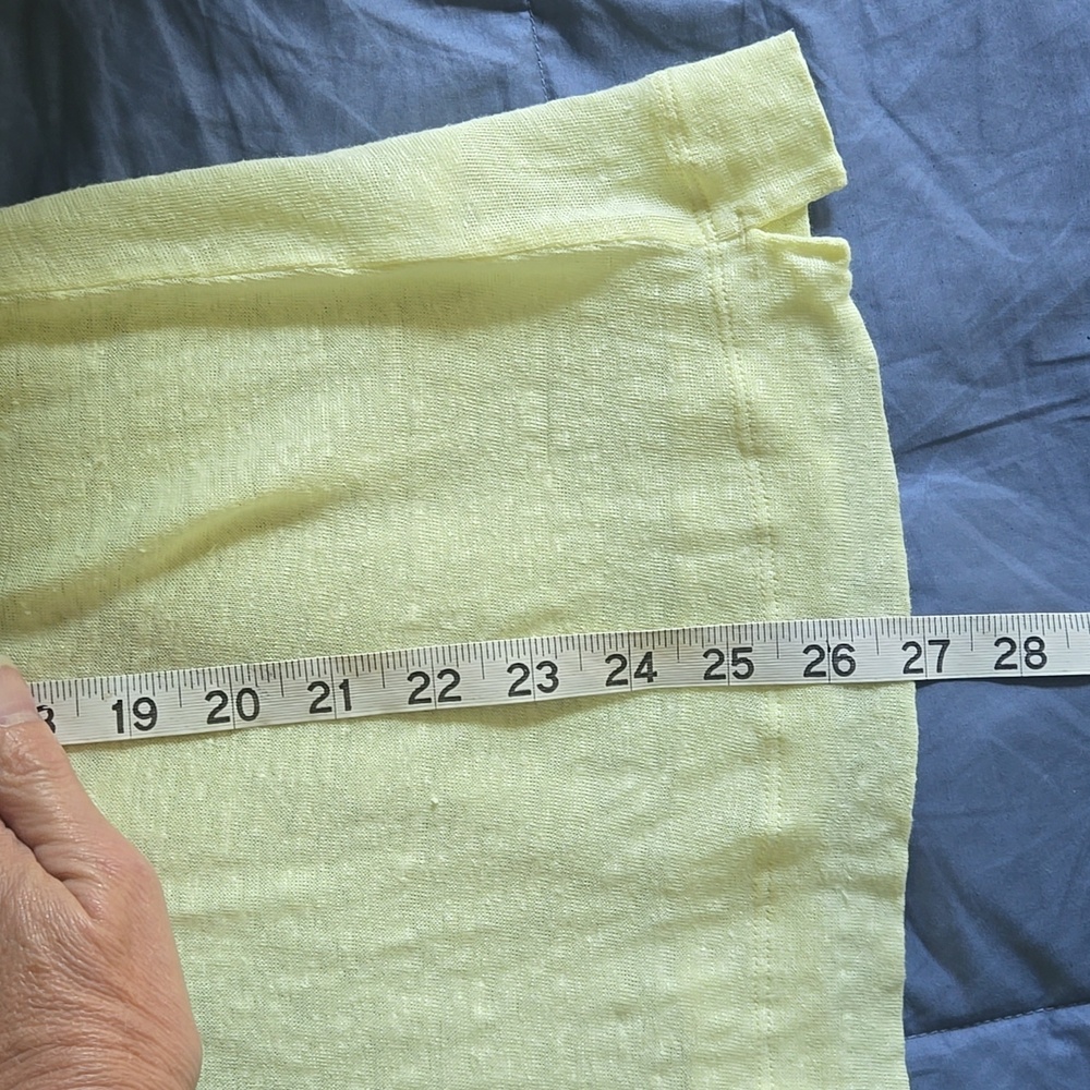 NWOT J.Jill Linen Polo Collared Shirt Size 1X Yellow - Picture 5 of 6
